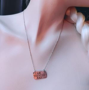 I Am Totally Rad Statement Charm Necklace Minimalist Boho Clean Girl Aesthetic
